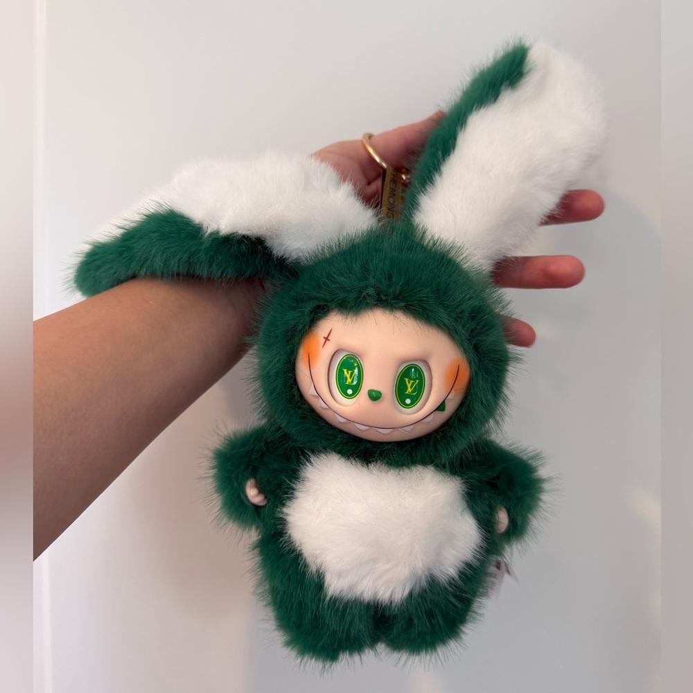 Green Labubu Plush Bunny Keychain Stuffed Animal Charm Not from Pop Mart-Gift - Picture 6 of 13